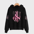 thumbnail image 2 of Gkeoshab Vintage Christmas Women's Breast Cancer Awareness Pullover Hoodie with Print, Soft Fleece Material for Comfortable Support and Casual Everyday Wear Black S, 2 of 5