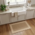 thumbnail image 4 of HIWEAVER Yellow 2' x 3' Scalloped-edge Easy Jute Doormats for Hallway Modern Bordered Indoor Outdoor Neutral Carpet for Patios Non Slip Washable Throw Rug for Home Decor, 4 of 6