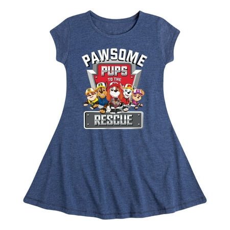 

Paw Patrol - Pawsome Pups To The Rescue - Toddler And Youth Girls Fit And Flare Dress