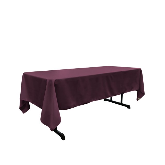 Mantel rectangular LA Linen Popelina de poliéster 60 x 108 pulgadas berenjena