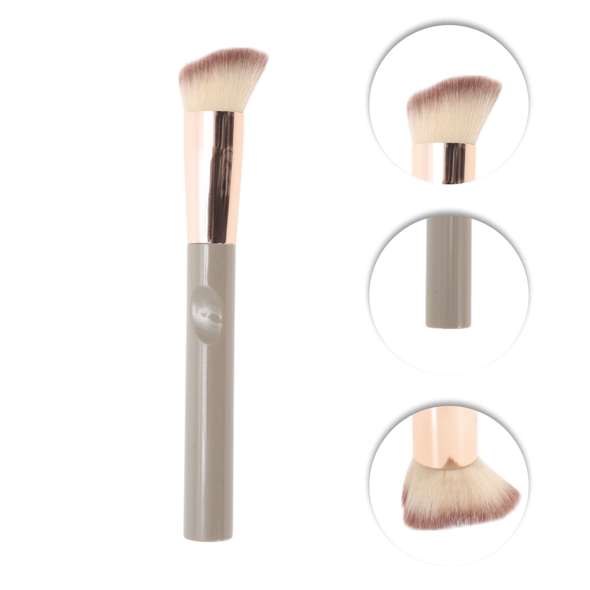 Unique Bargains 1 Pc Durable Angled Foundation Brush Light Coffee Color