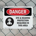 thumbnail image 5 of (2 Pack) Eye And Hearing Protection Required OSHA Danger Sign 10 Inch X 7 Inch Plastic Sign, Weather Resistant, UV Protected for Workplace, Business, and Construction Site, Made in the, 5 of 8