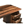 thumbnail image 4 of Taran Designs Darcy 4-drawer Live Edge Solid Wood Writing Desk in Dark Brown, 4 of 9