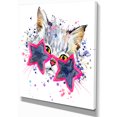 thumbnail image 2 of Chaton Mignon avec Étoiles Bleues - Art Mural sur Toile d'Animal, 2 of 3