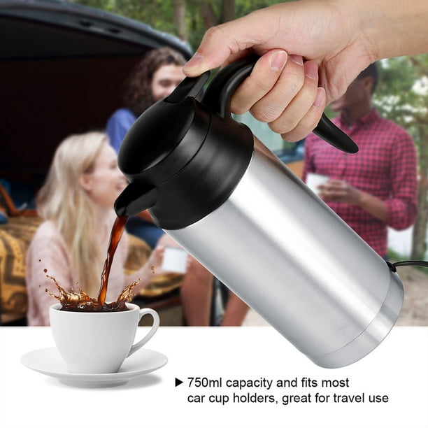 Bouilloire électrique de voiture ESTINK, bouilloire de chauffage de voiture,  12 V 750 ml en acier inoxydable bouilloire de voiture électrique tasse de  chauffage tasse à café bouteille d'eau de 