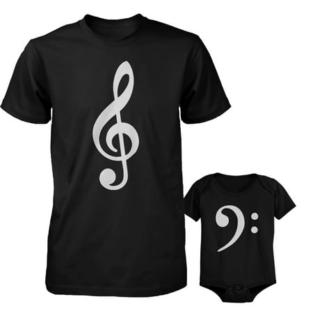 

Table Clef Father Shirt And Bass Clef Infant Bodysuit Outfit Set Fathers Day Gift