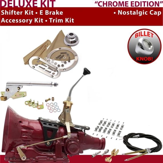 American Shifter TH200 Shifter Kit Chrome 8 in. E Brake Cable Clamp Trim Kit for EE2C1