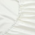 thumbnail image 4 of Queen Satin Fitted Sheet Ivory White - Luxury Silky Smooth Cooling Bottom Sheet, Fade-Resistant, 4 of 5