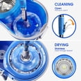 thumbnail image 4 of Mop and Bucket with Wringer Set, Spin Mop and Bucket with Wheels for Easy Moving, Spin Mop Bucket Floor Cleaning System with 5 Microfiber Mop Refills & 1 Floor Brush Head, 4 of 7