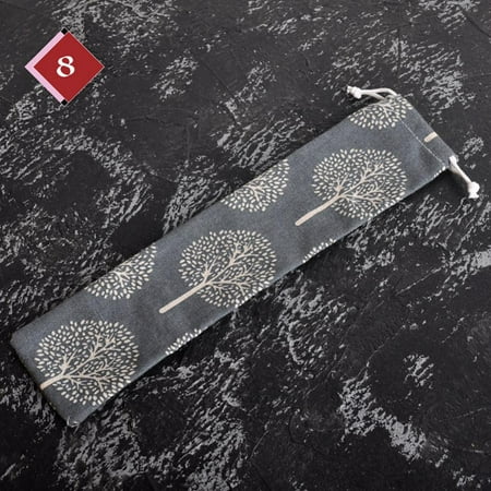 

Portable Cutlery Bag Cloth Linen Tableware Knife Forks Spoon Container Fish Striped Print Japan Style Dinnerware Bag For Kitchen