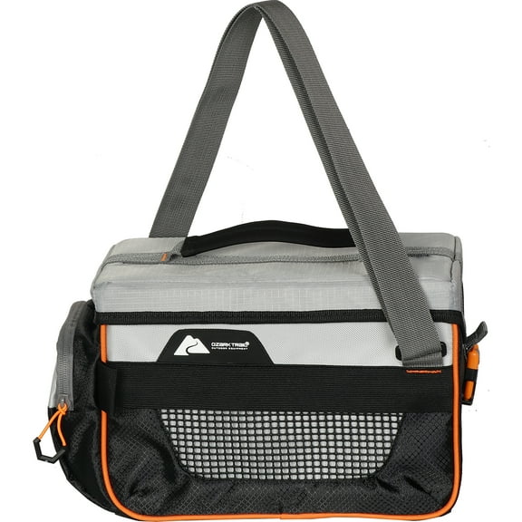 Ozark Trail 3600 Tackle Bag with 4 Trays, Gray, Polyester