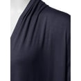 thumbnail image 4 of FashionOutfit Women's Solid Jersey Knit Draped Open Front Short Sleeves Cardigan, 4 of 4