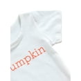 thumbnail image 4 of Qmyliery Girls Halloween Two-piece Clothes Set, Letters Printed Pattern T-shirt and Orange Solid Color Flared Pants, 4 of 6