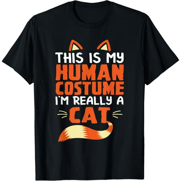 This Is My Human Costume I'm Really A Cat Halloween T-Shirt