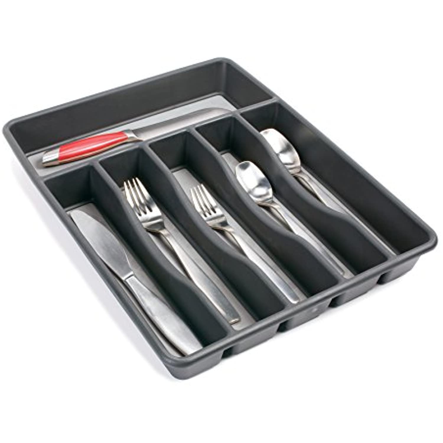 Rubbermaid 1922433 Large No-Slip Cuttlery Tray, Black