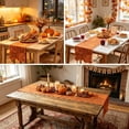 thumbnail image 6 of geerera Fall Embroidered Table Runner with Scalloped Edge, Rustic Harvest Long Tablecloth, Autumn Pumpkin Decor for Dining Table, Outdoor Picnic & Thanksgiving Home, 71", 6 of 6