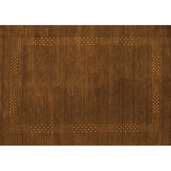 Ahgly Company Indoor Rectangle Abstract Orange Contemporary Area Rugs, 7' x 9'