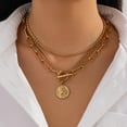 thumbnail image 3 of Gold Layered Necklaces for Women Chunky Silver Necklace Coin Paperclip Stacked Necklace Trendy Statement Jewelry, 3 of 15