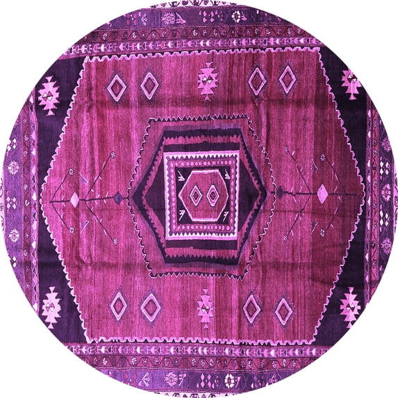 Ahgly Company Indoor Round Persian Purple Traditional Area Rugs, 4' Round