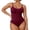 Wine, variant on KHONTS Bodysuit for Women Ribbed Tummy Control Shapewear Sculpting Thong Sleeveless Women Body Shaper Yellow XS