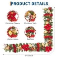 thumbnail image 6 of Senfot 6FT Pre-Lit Christmas Garland with 20 LED Lights, Battery Operated, Xmas Garland with Red, Gold & Silver Ball Ornaments, Flowers, Ribbons, for Indoor/Outdoor Mantel, Fireplace, Holiday Decor, 6 of 7