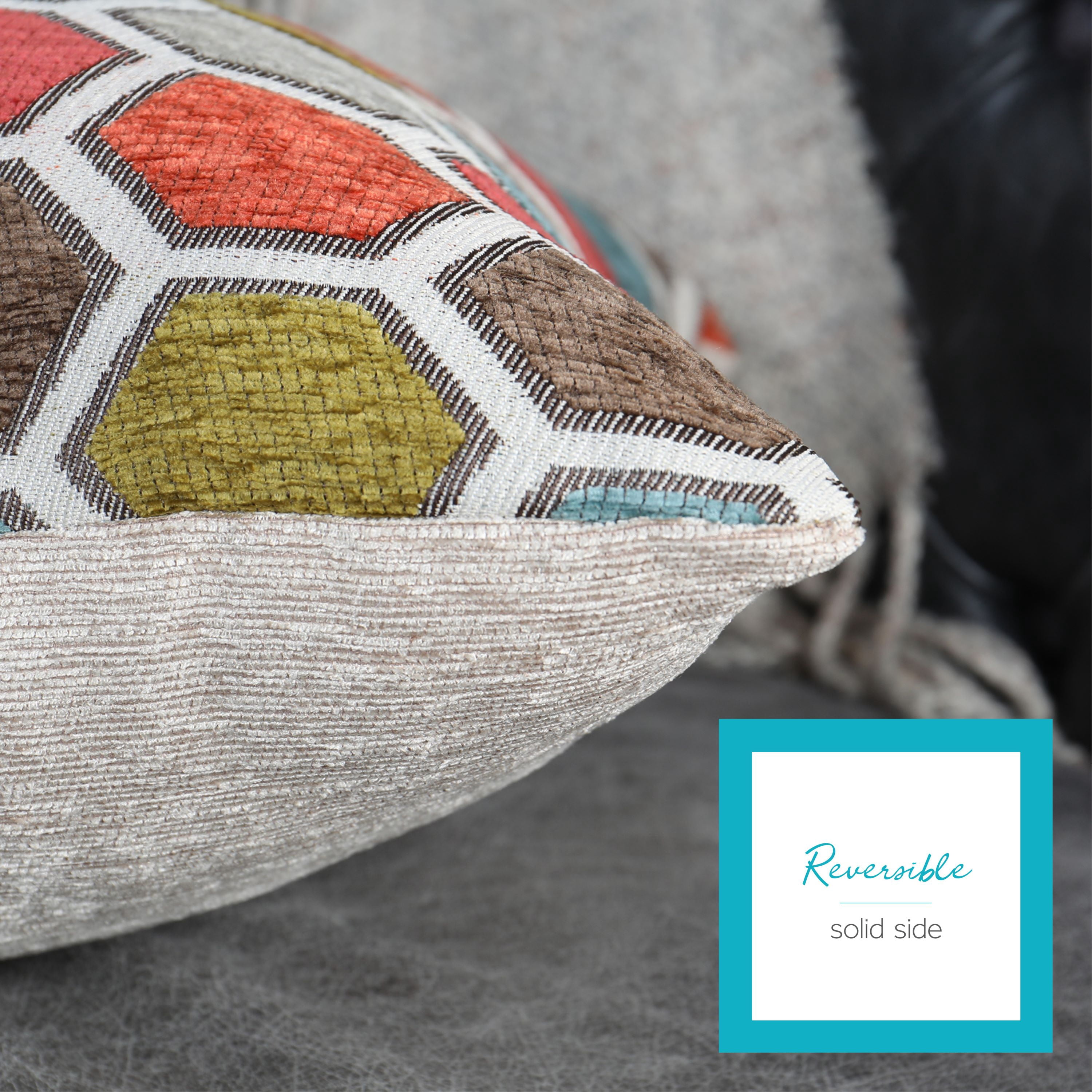 Better Homes & Gardens Multi Hexagon Decorative Throw Pillow, 18" x 18", Multi