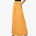 thumbnail image 4 of Pleated Midi Skirts for Women with Pockets, Elastic High Waisted Skirt Reg & Plus Size Womens Summer Skirts Trendy 2024 Ladies Dresses Prom Dress Linen Dresses For Women, 4 of 8
