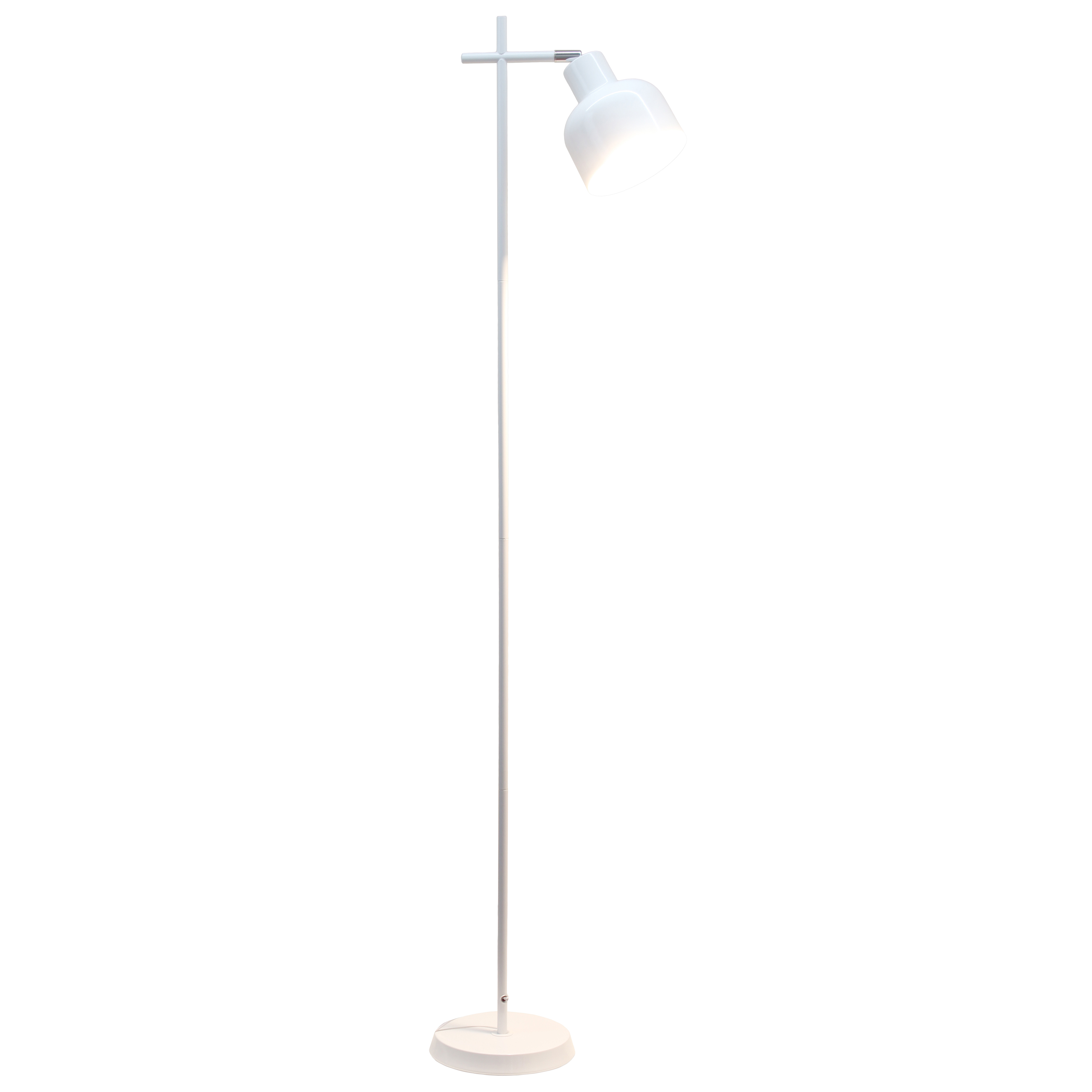 Simple Designs 54.72" Sleek Essentials Basic Adjustable Metal Floor Lamp, For Living Room, Bedroom, Office, White