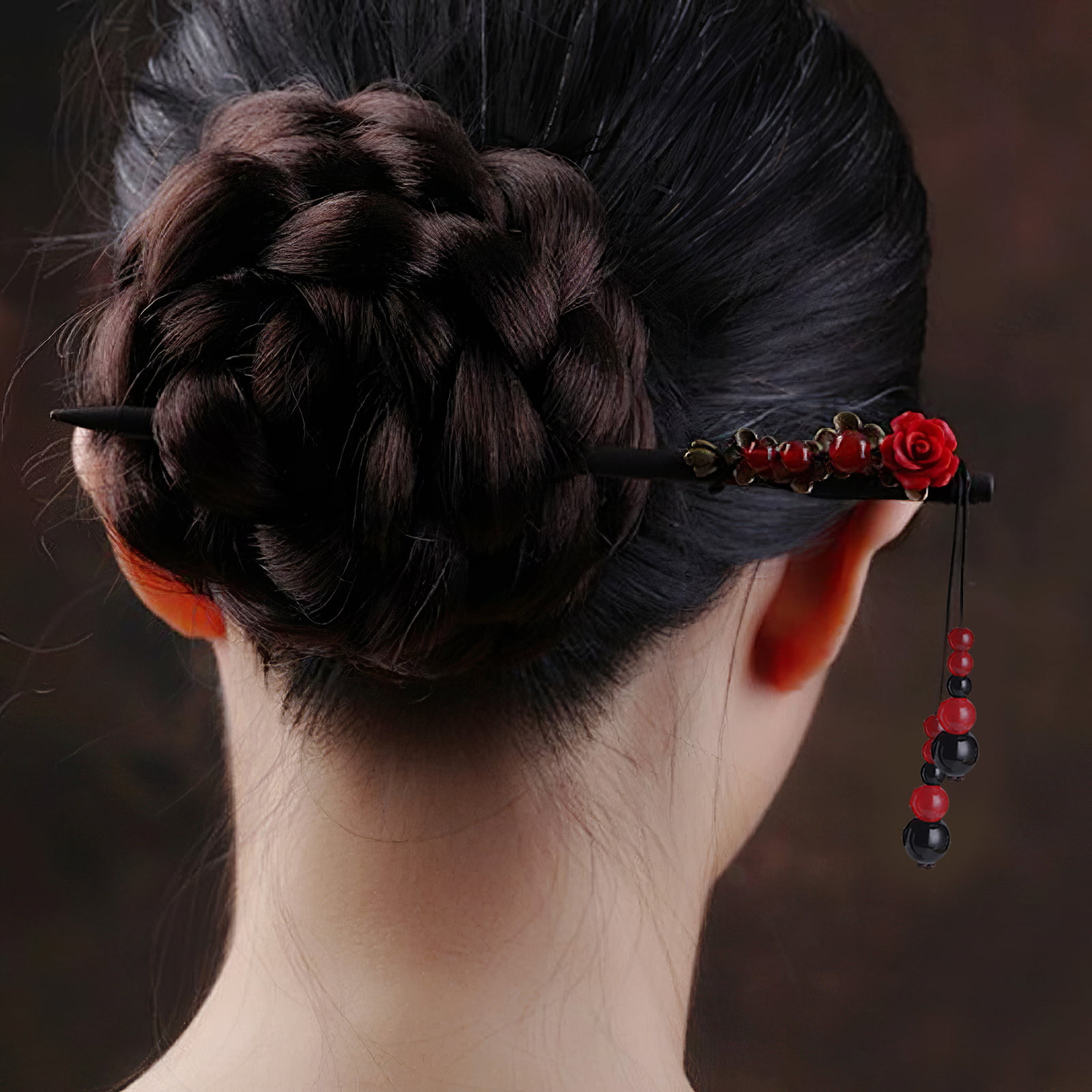 Chinese Retro Style Flower Wood Hairpin Handmade Tapered Hollow Carved Black  Hair Sticks For Women Hair Accessories Jewelry|Women's Hair Accessories|  AliExpress | Chinese Hair Stick Retro Wooden Hairpin Flower Hair Chopsticks  Handmade