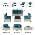 thumbnail image 6 of MRUAKA 5 Pieces Patio Conversation Set, Outdoor Sectional PE Rattan Wicker Furniture Seat,Peacock Blue, 6 of 6