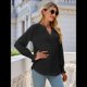 thumbnail image 5 of Camisa Informal de Larga con Cuello en V para Mujer Negro XL, 5 of 10