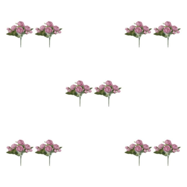 ZheElen Long-lasting Durability Easy To Clean Artificial Flower Arrangement For Wedding Decoration Realistic Appearance purple 5Set