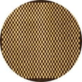 thumbnail image 1 of Ahgly Company Indoor Round Checkered Brown Modern Area Rugs, 3' Round, 1 of 4