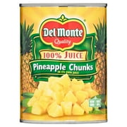 Del Monte Pineapple Chunks in 100% Juice, Canned Fruit, 20 oz Can