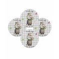 thumbnail image 7 of 13 Inch Round Placemats Set of 4, Grey Plaid Groundhog Non Slip Heat Insulation PP Table Mats, Spring Floral Butterfly Botanical Washable Place Mats for Kitchen Dining Party Table Decor, 7 of 7