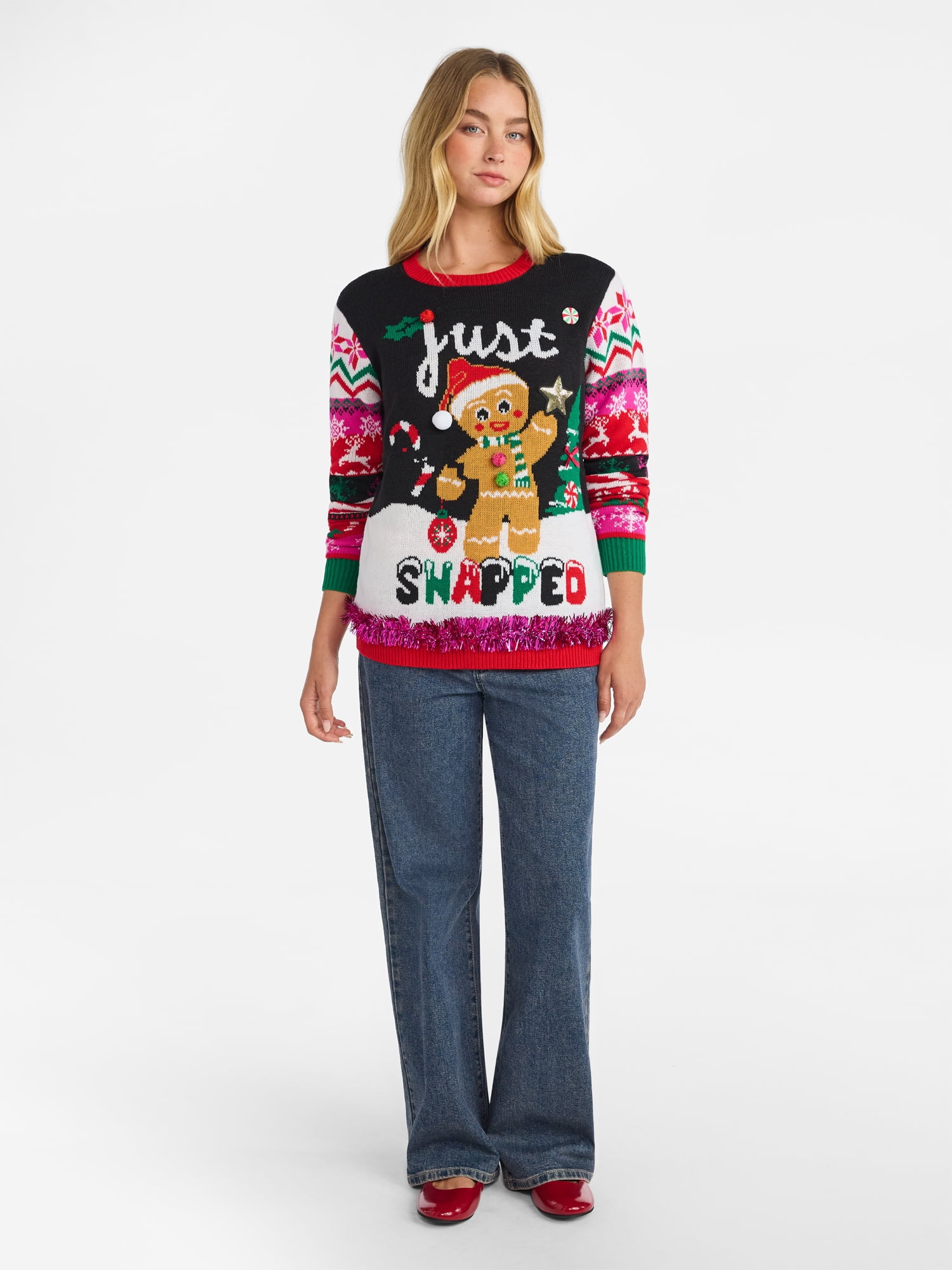 No Boundaries Christmas Sweater, Lightweight, Women's