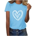 thumbnail image 2 of SOOMLON Women Valentine's Day Tops Girl Friend Valentines Gift Tunic Short Sleeve Round Neck T Shirts Funny Love Heart Graphic Tees Fashion Festival Outfits 2025 Sky Blue M, 2 of 6