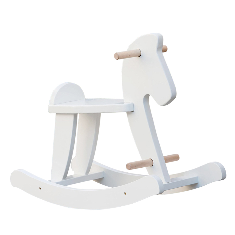 Labebe Child Rocking Horse, Wooden Rocking Horse Toy, White Rocking