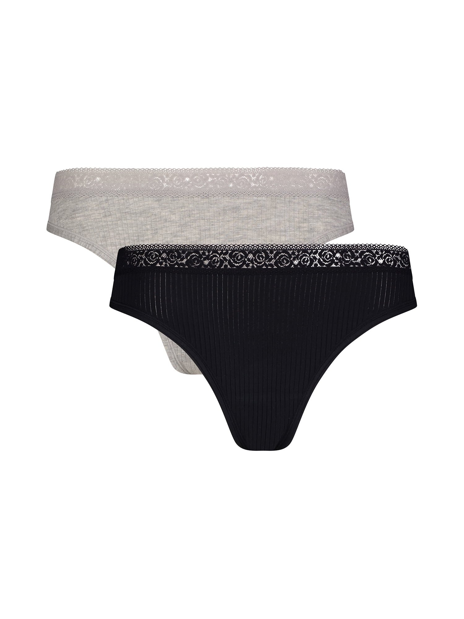 Jessica Simpson Women's Shadow Stripe Thong, 2-Pack, Size S-XXXL