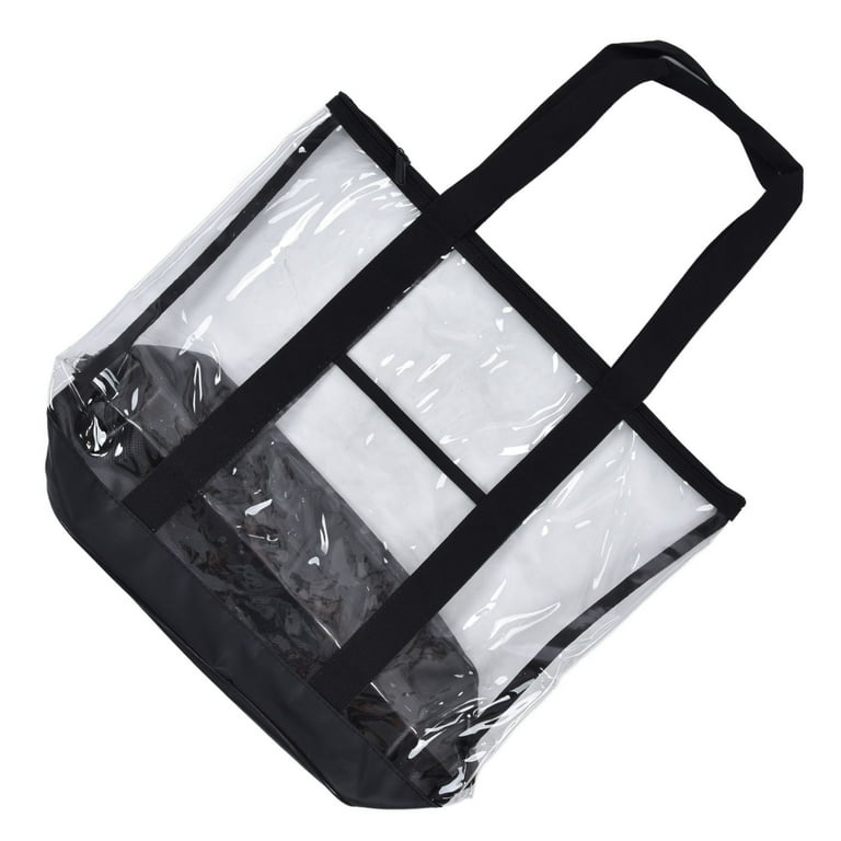 Large Clear Tote Bag with Zipper Closure