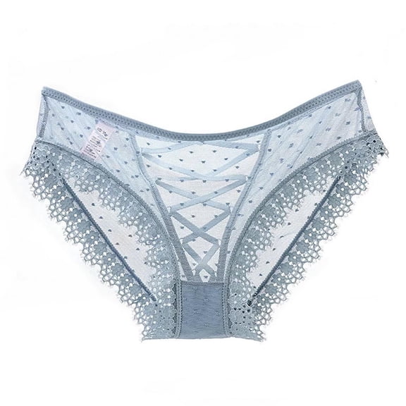 Xucatan Women's Sheer Mesh Floral Embroidered Cheeky Panties, Cozy See Through Low Rise Butt Lifting Underwear, Breathable V Back Thong Crotchless Panties for Ladies. Gift