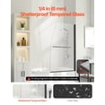 thumbnail image 2 of VEVOR Frameless Bathtub Shower Door, 34in. W x 55in. H, Half Shower Door for Bathtub, 180° Rotatable Tempered Glass Door, Half Shower Door with 1/4 in Tempered Glass Bathroom Shower Screen, Black, 2 of 9