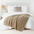 thumbnail image 4 of Battilo Tan Throw Blanket,Lightweight Knitted Bed Blanket,Beige Throws for Living Room,50"x60", 4 of 9