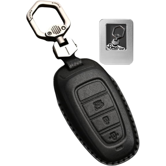 Key Fob Cover Compatible with Hyundai Palisade 2023-2025 Tucson Santa Fe Sonata Ioniq Santa Cruz Nexo Keychain Case Holder Protector,Black