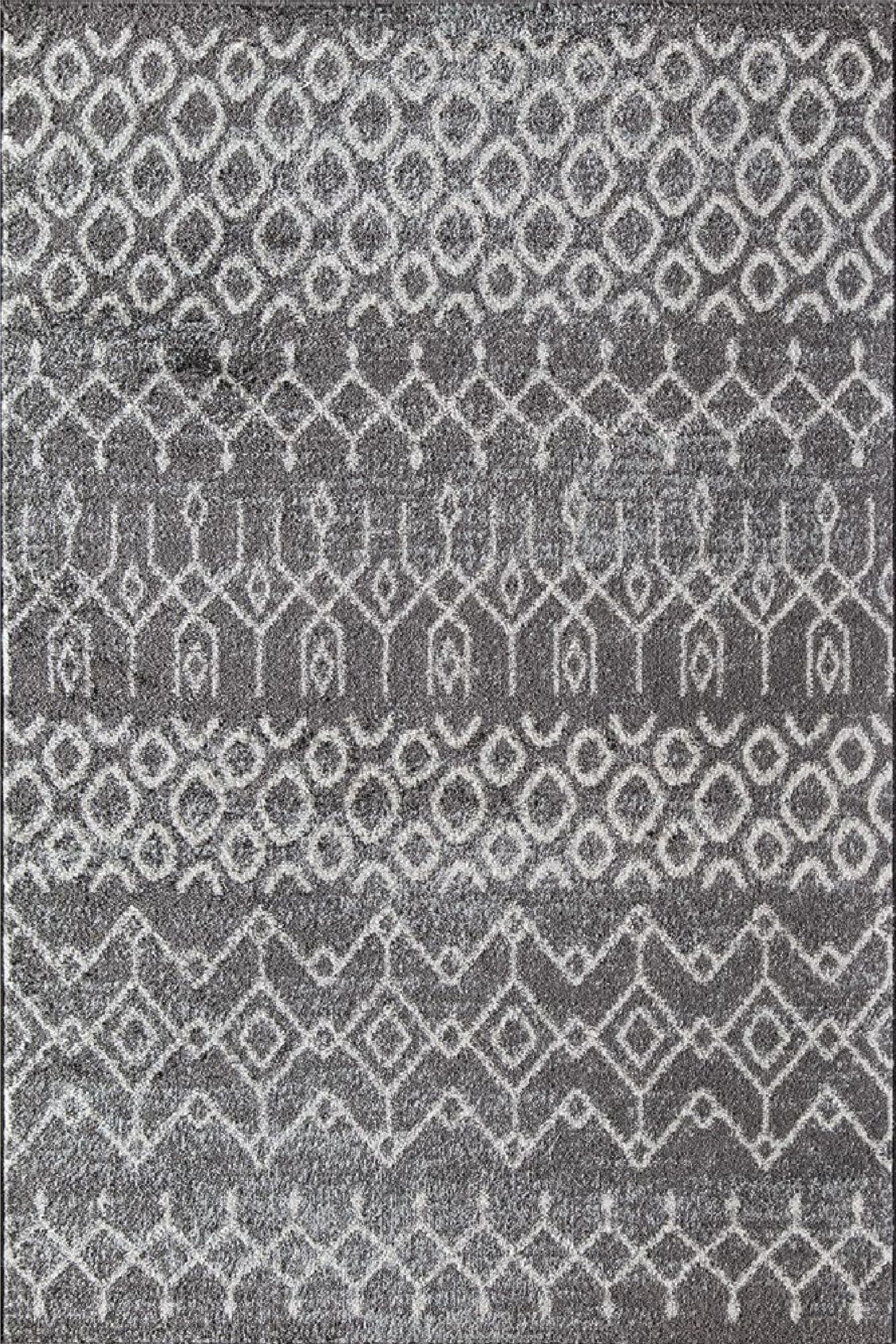 Mason Brooks Ryder KN40C Falling Umbra Moroccan Tribal Gray Area Rug, 2'6" x 4'