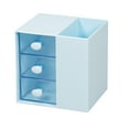 thumbnail image 1 of de Toca Caja de Almacenamiento de Lápices Compartimentos Accesorios Multifunción Suministros de Escritorio Portátil para Oficina Azul Soledad Titular de almacenamiento de pluma, 1 of 10