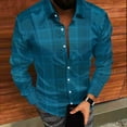 thumbnail image 5 of UVEASISHA Mens Plaid Dress Shirts Long Sleeve Button Down Shirt Business Casual Work Shirts Fall Regular Fit Gingham Shirt Lightweight Shacket Light Blue XXL, 5 of 9