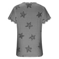 thumbnail image 4 of JINMGG Womens Tops,Women's Summer V-neck Casual Comfortable Star Print Lace Atmosphere Feeling Lace T-Shirt, 4 of 5
