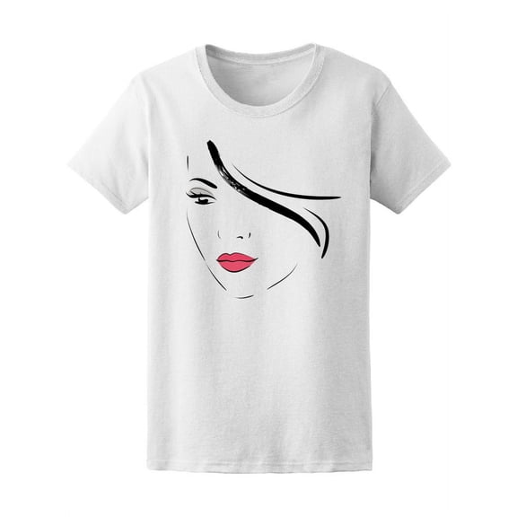 Silhouette Girl With Red Lips T-Shirt Women -Image by Shutterstock, Female Small