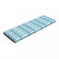 thumbnail image 1 of Blue and White Bench Pad, Retro Modern Pattern with Square Shapes Pastel and Geometric, HR Foam Cushion with Decorative Fabric Cover, 45" x 15" x 2", Blue Pale Blue and White, by Ambesonne, 1 of 3